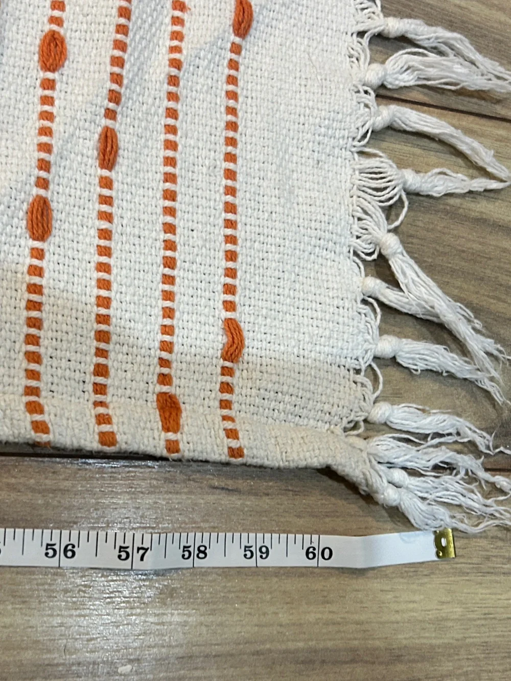 Cotton Hand Woven XL party towel Throw in Rust Dot Stripe